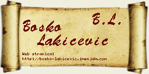 Boško Lakićević vizit kartica